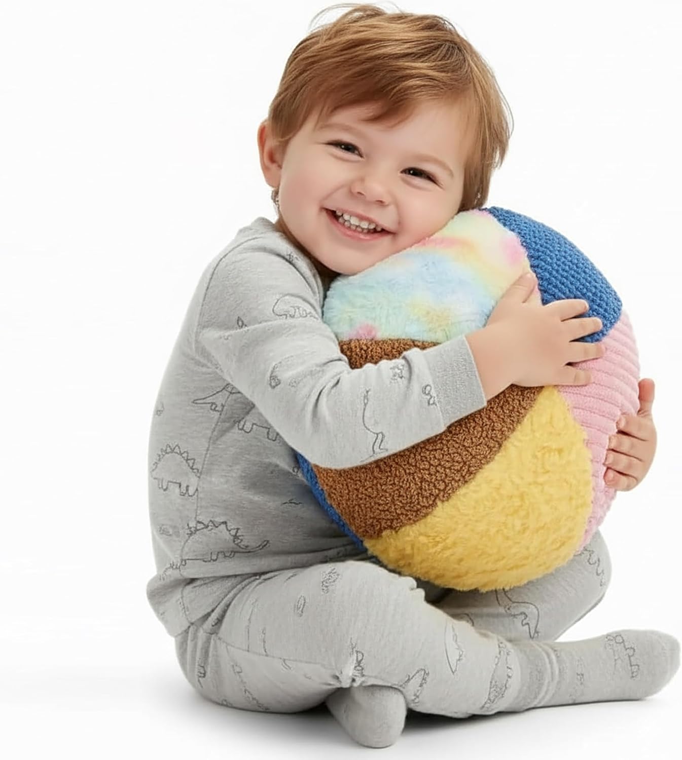 Vibrating sensory pillow 14 inch plush textured cover
