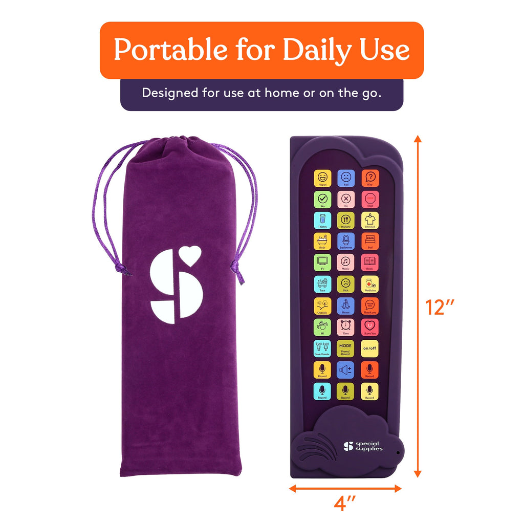 Talker Buddy recordable communication device shown from multiple angles in Cloud and Diamond colors