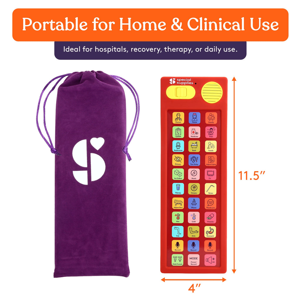 Talker Buddy recordable communication device shown from multiple angles