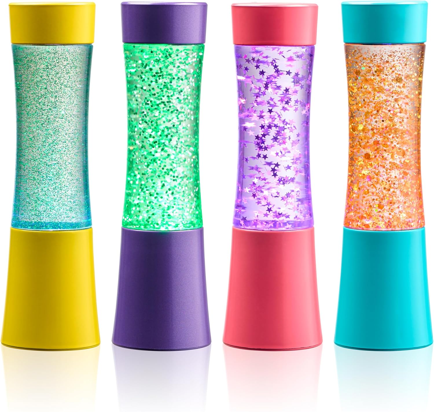 Special Supplies light-up glitter sensory tubes 4-pack product packaging