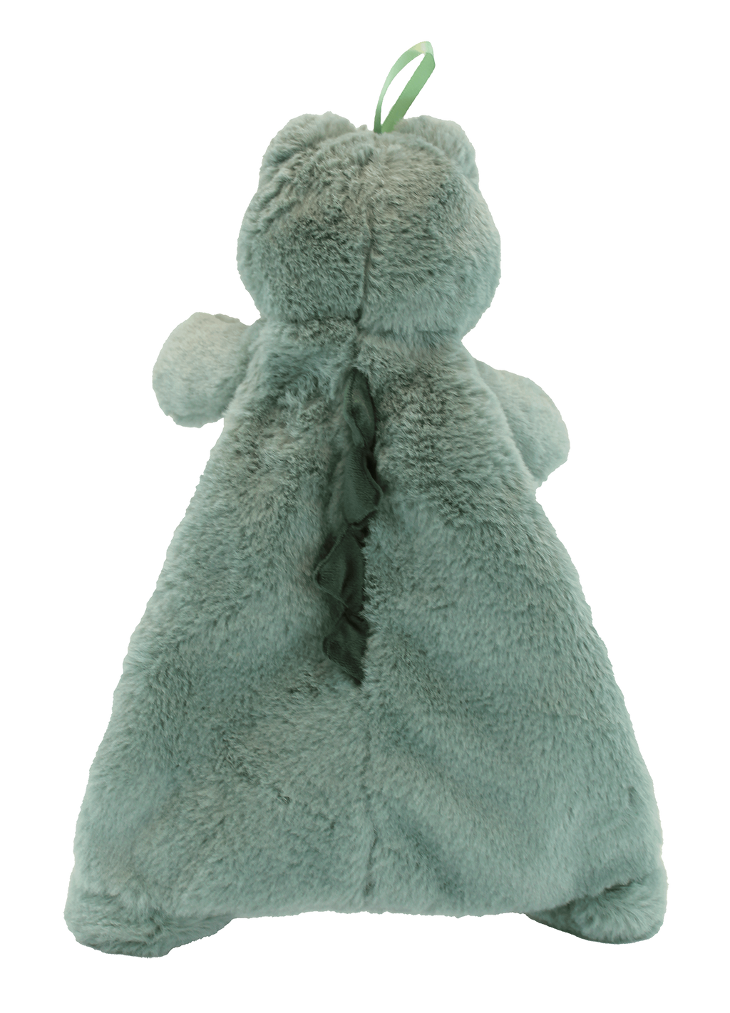 Crinkle Cuddler Sensory Plush Gator | Baby Sensory Toy for Soothing & Stimulation shown from the back, featuring soft green plush fabric and textured sensory spikes along the spine.