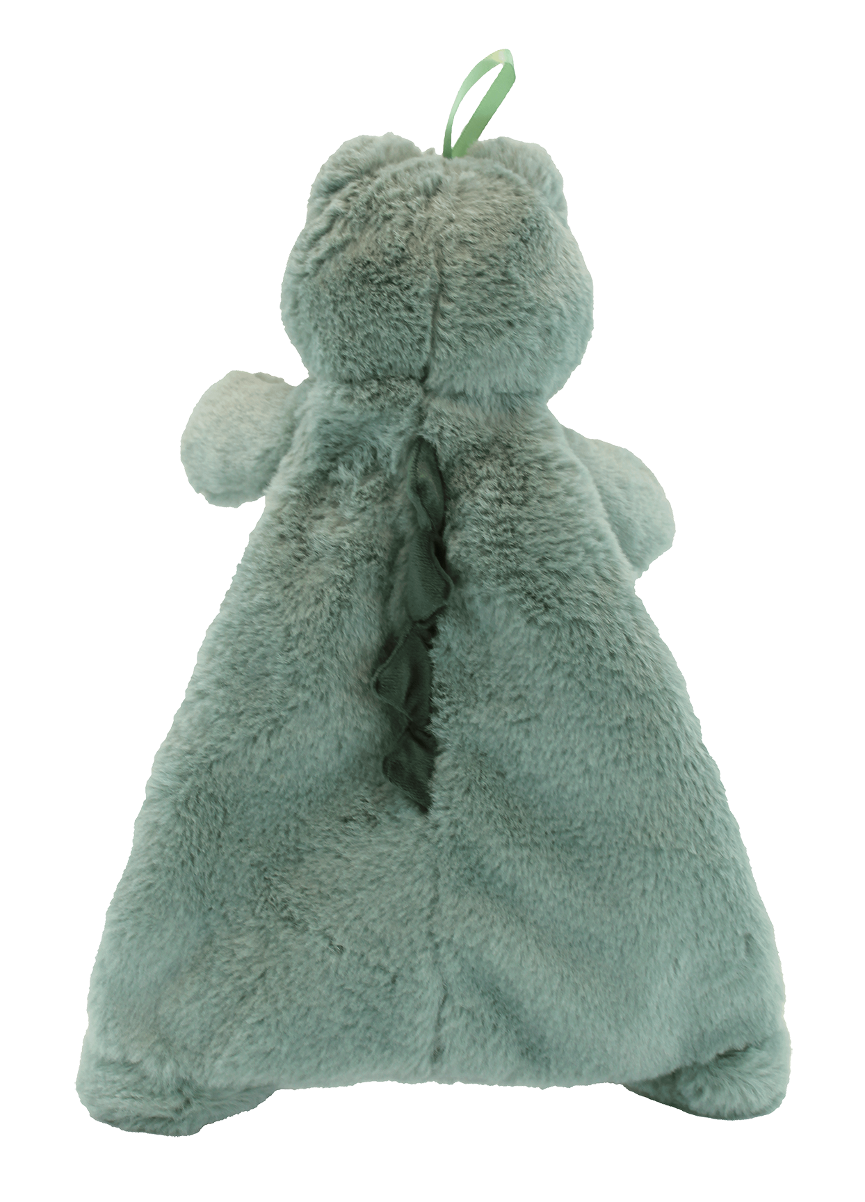 Crinkle Cuddler Sensory Plush Gator | Baby Sensory Toy for Soothing & Stimulation shown from the back, featuring soft green plush fabric and textured sensory spikes along the spine.