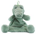 Soft green plush alligator toy designed for babies with multiple textures and crinkle features in the Crinkle Cuddler Sensory Plush Gator | Baby Sensory Toy for Soothing & Stimulation.