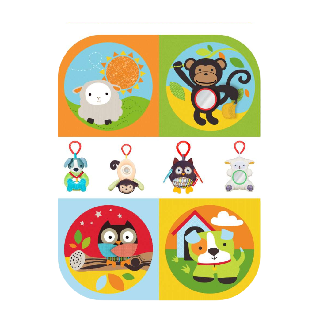 Padded infant activity mat with neutral colors