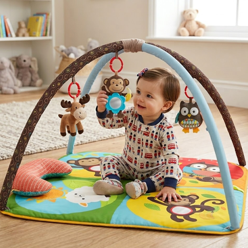 Baby Play Gym and Activity Mat with Sensory Toys