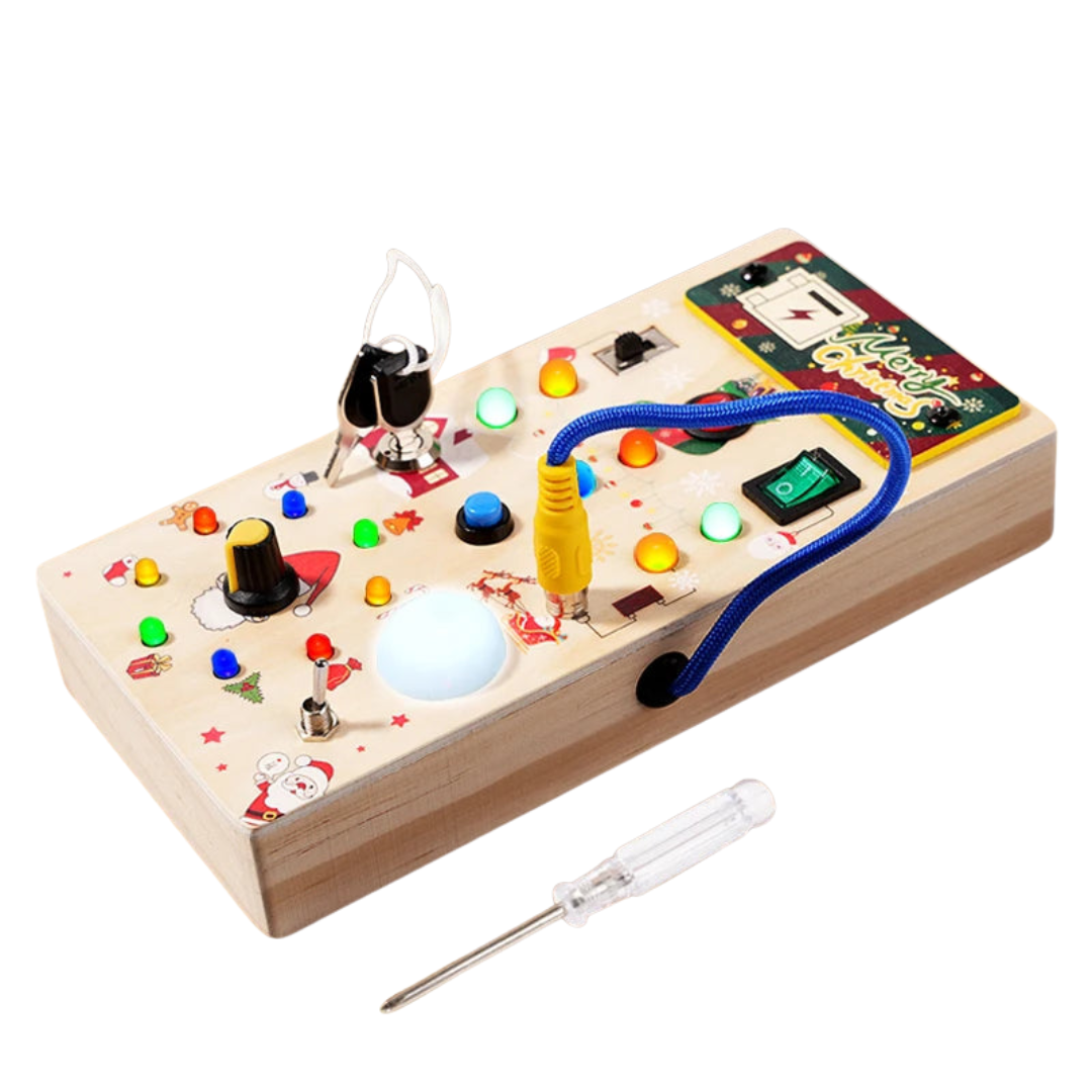 Educational sensory busy board for kids ages 3 to 12