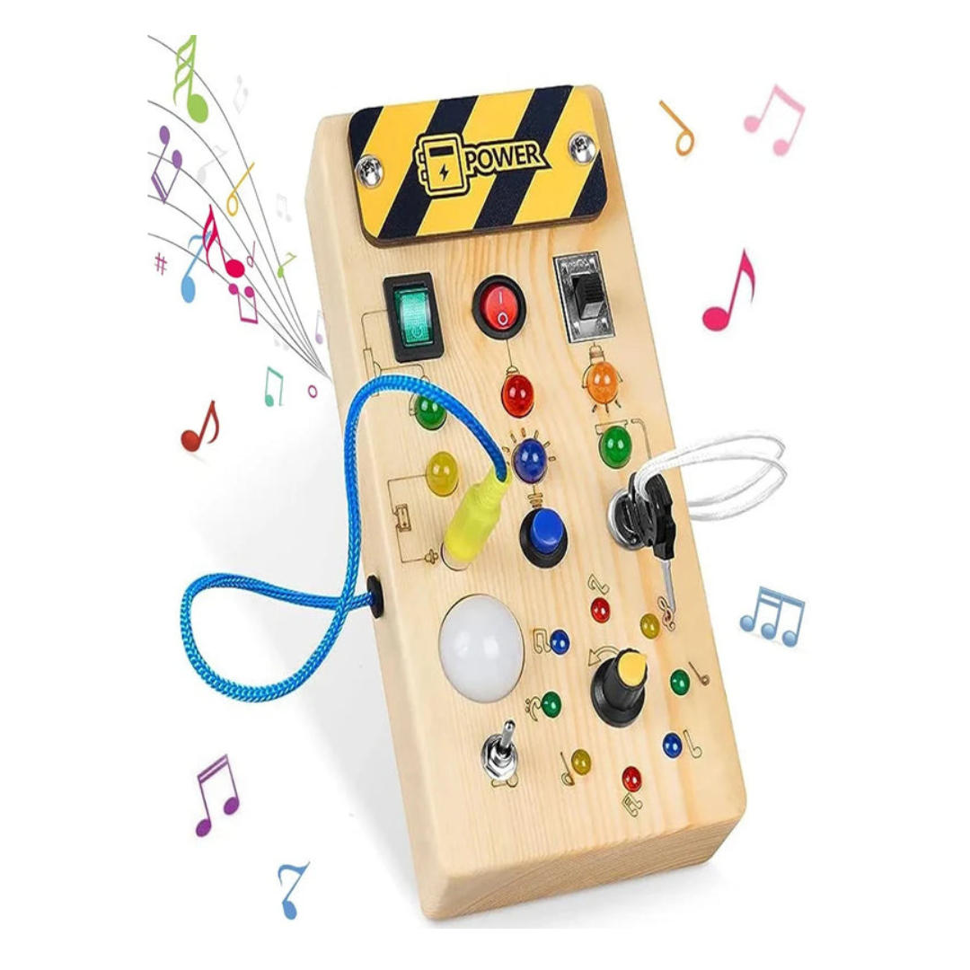 Musical note LED busy board for children