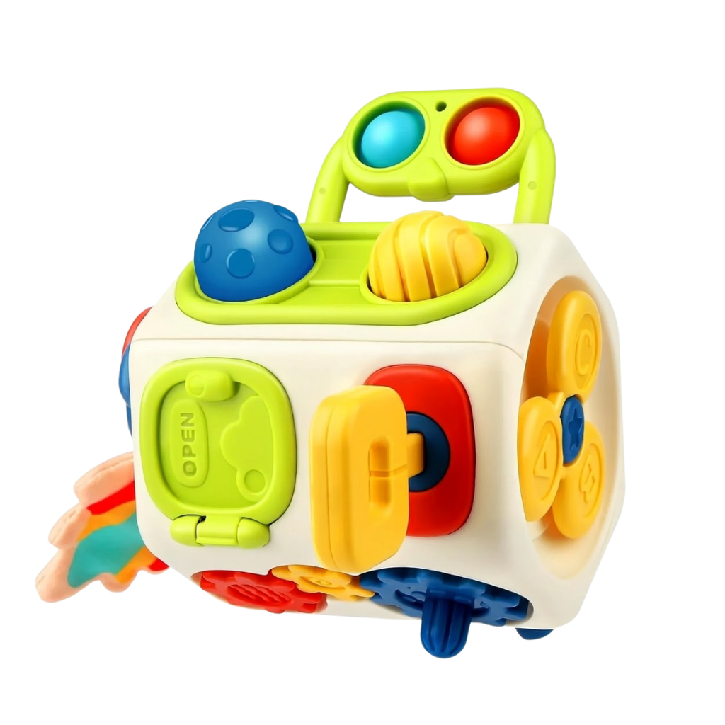 Montessori busy cube sensory toy for toddlers