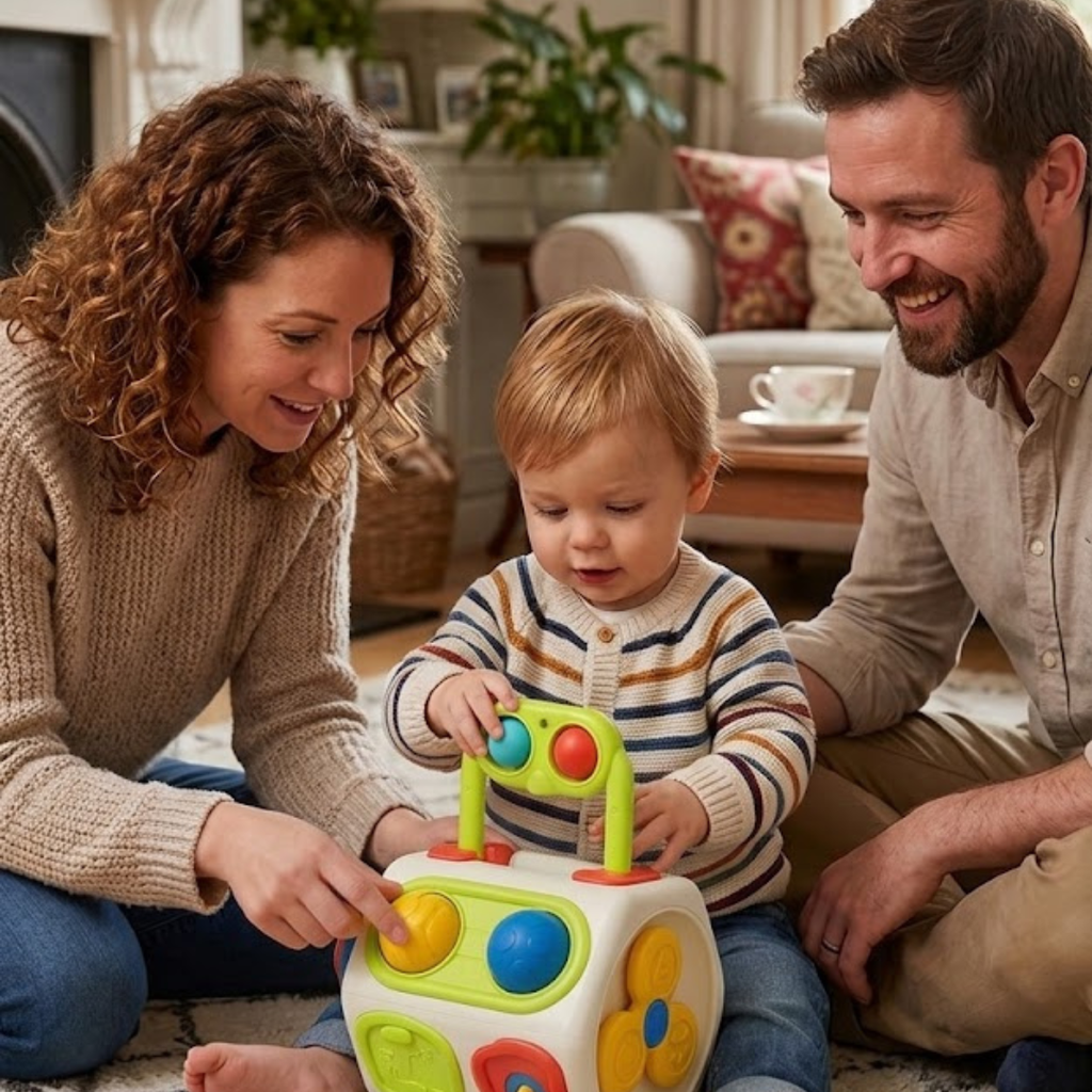 Portable Montessori sensory cube toy for toddlers and kids