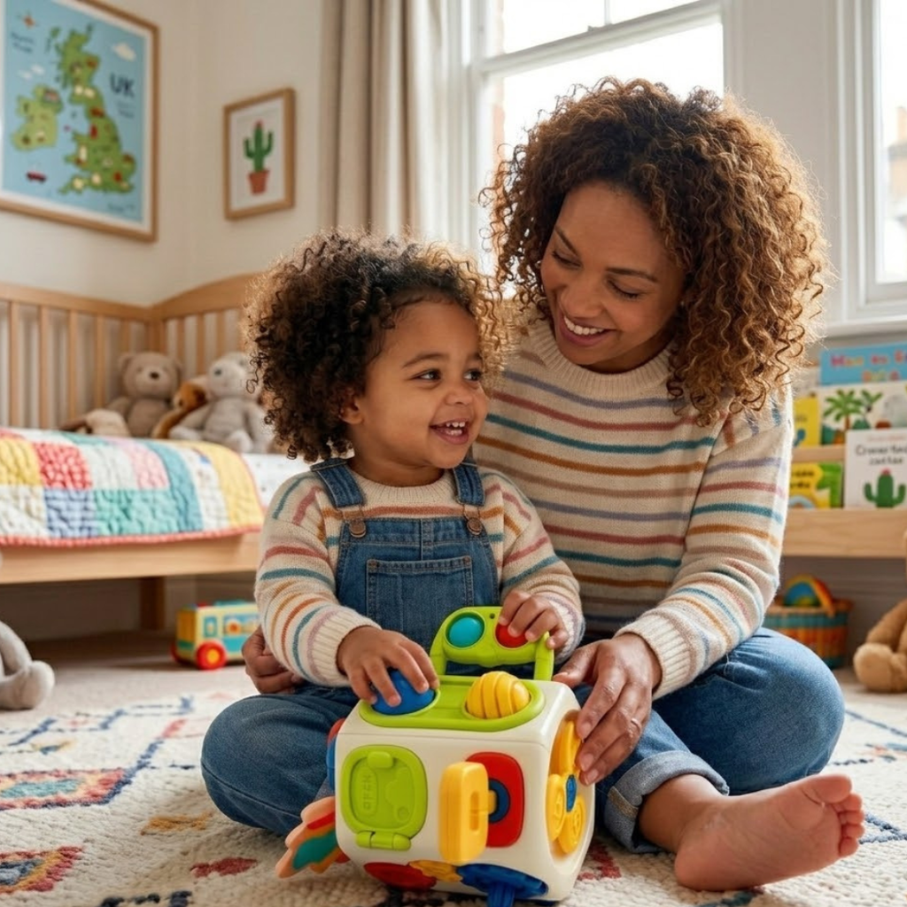 Educational busy cube toy for children