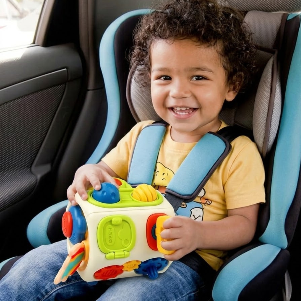Montessori-inspired activity cube toy for early learners