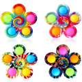 Colorful flower-shaped push pop sensory toy for kids