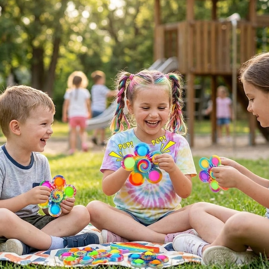 Flower Shape Push Pop Sensory Toy Set