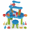 Bright and colorful Kids Sand & Water Sensory Table | Outdoor Play for Ages 3–6 with interactive water wheels, funnels, scoopers, and playful sea animal shapes promoting sensory and fine motor skills.