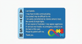 Write-On Autism Awareness Card | Reusable Communication Card for Nonverbal & AAC Users displaying a blue card with important communication phrases and a colorful autism puzzle ribbon symbol.