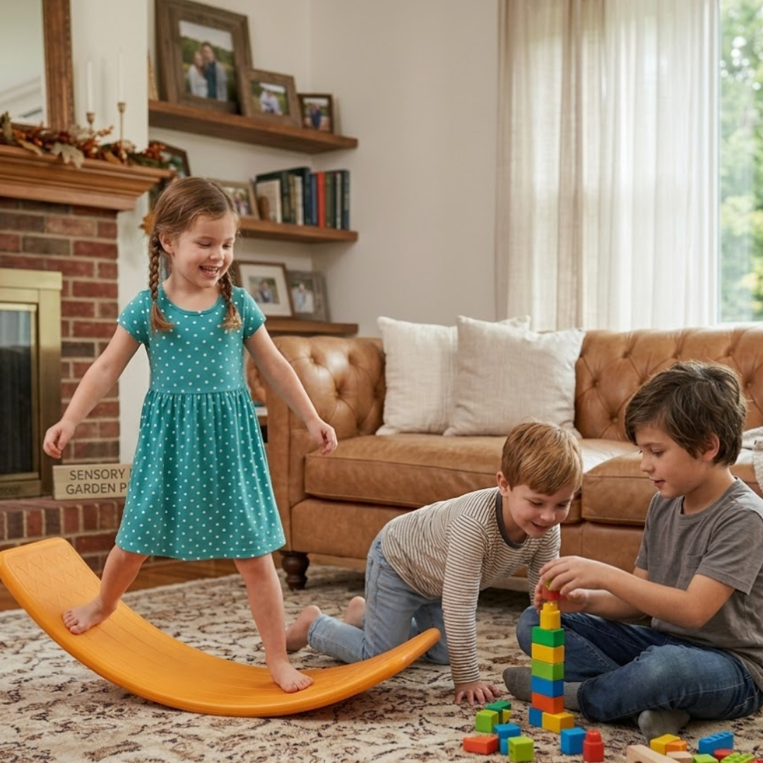 Kids Balance Board Wobble Board l Montessori Balance Toy for Active Play