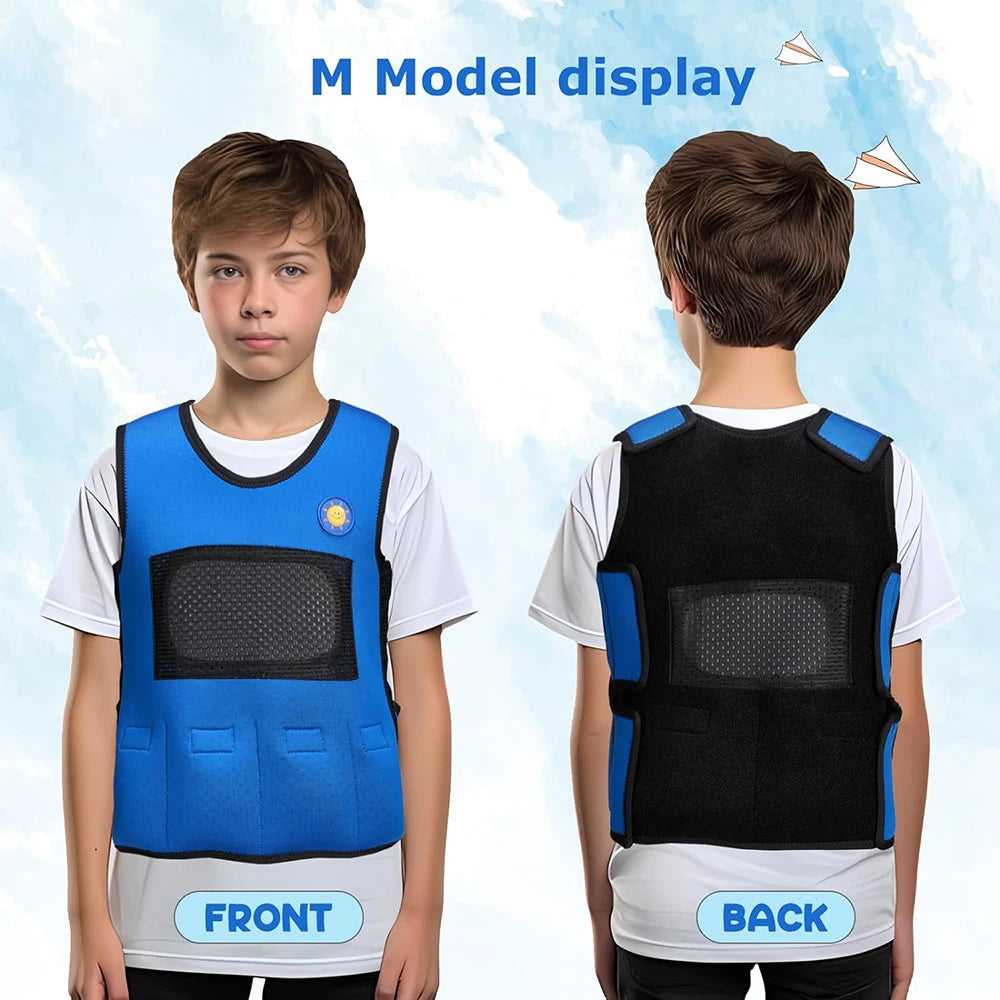 JahBri Kids Adjustable Weighted Compression Vest – Deep Pressure Sensory Tool