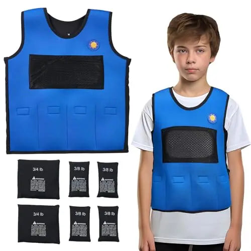 JahBri Kids Adjustable Weighted Compression Vest – Deep Pressure Sensory Tool