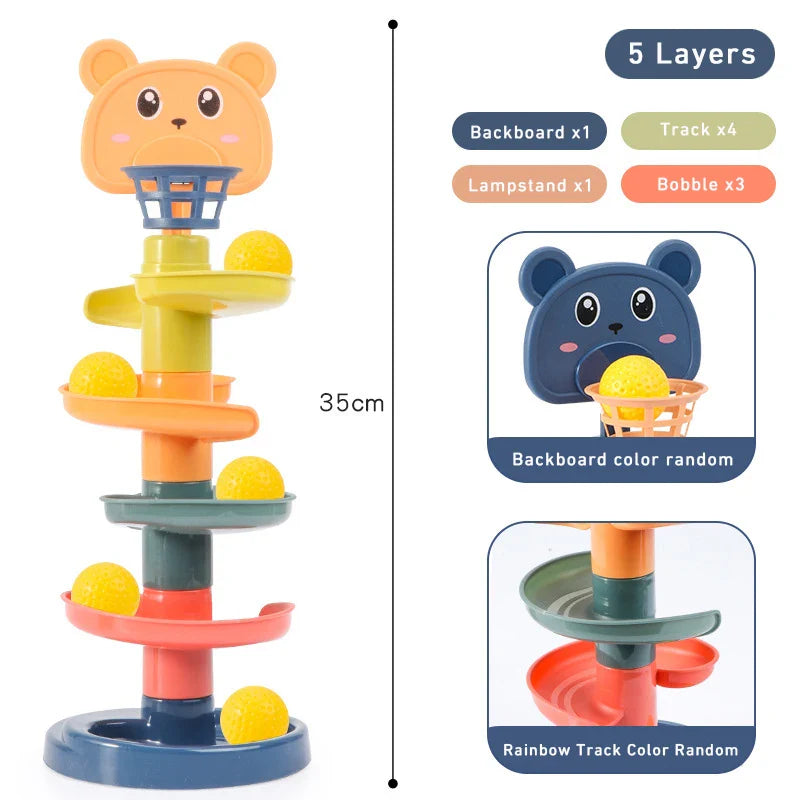 JahBri Montessori Baby Rolling Ball Track Toy