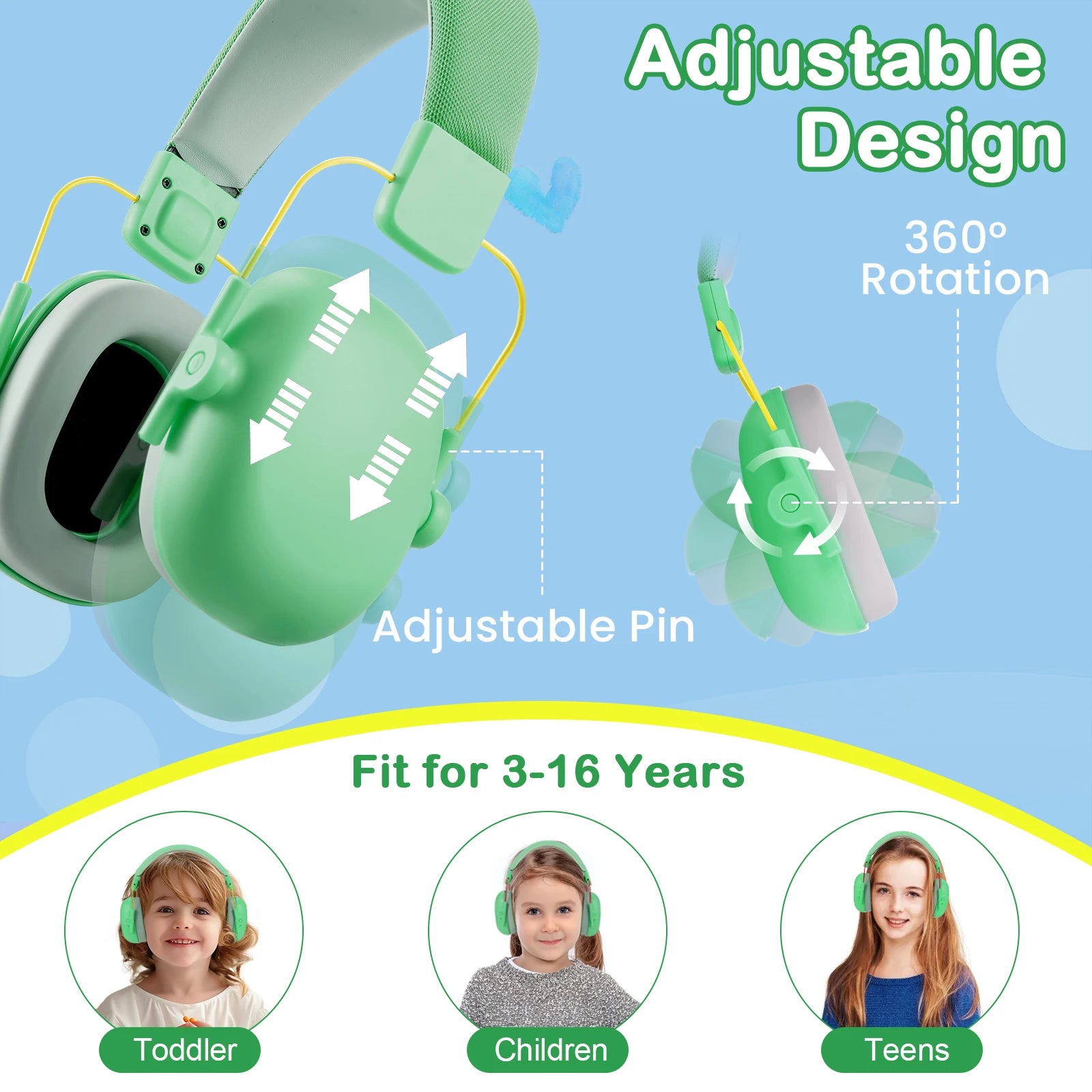 YHKEMA Kids Noise Cancelling Headphones | SNR 27dB