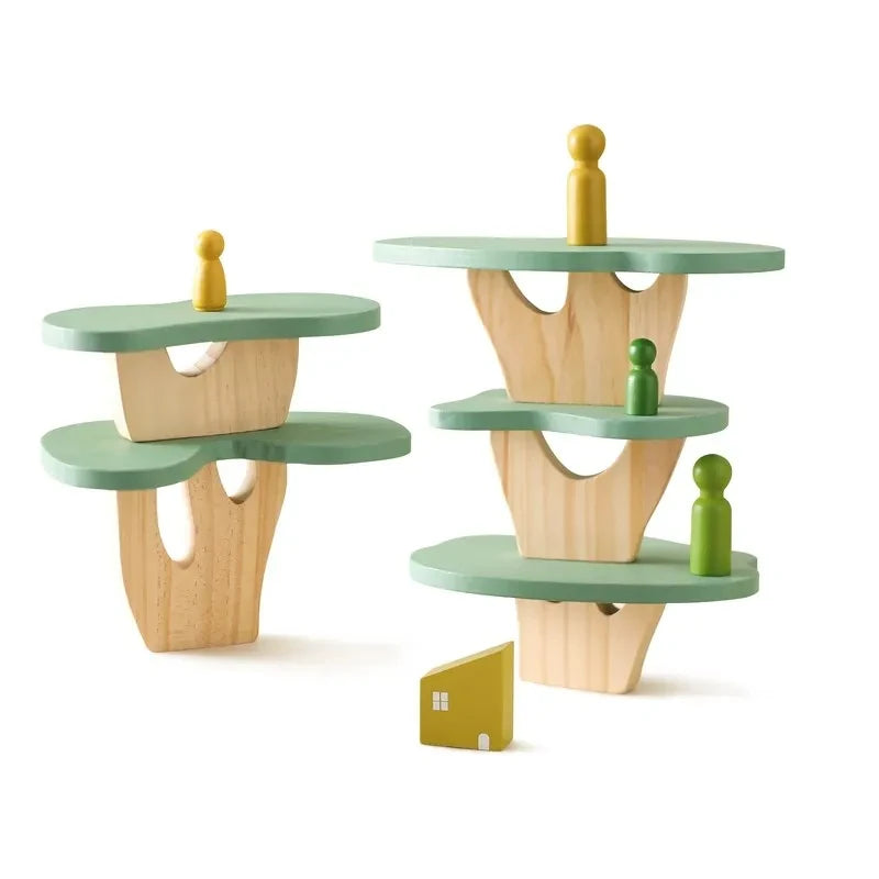 Wooden Forest Stacking Blocks | Montessori Baby Toy