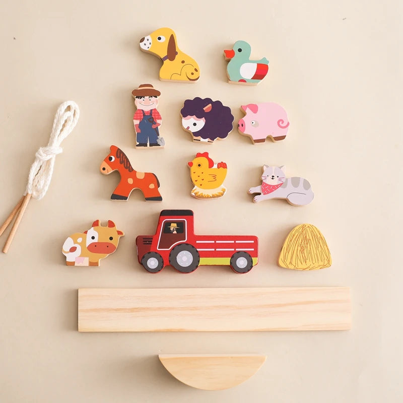 Wooden Forest Stacking Blocks | Montessori Baby Toy