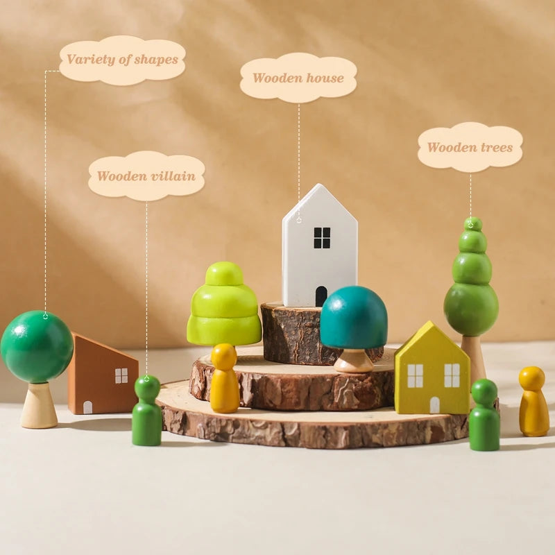Wooden Forest Stacking Blocks | Montessori Baby Toy