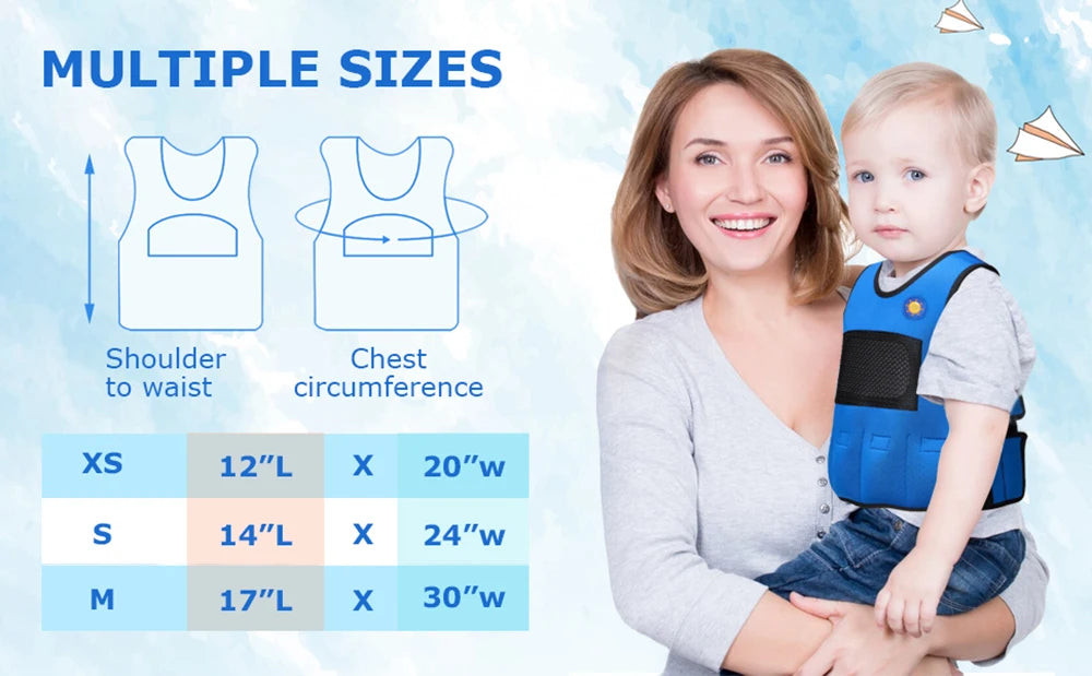 JahBri Kids Adjustable Weighted Compression Vest – Deep Pressure Sensory Tool