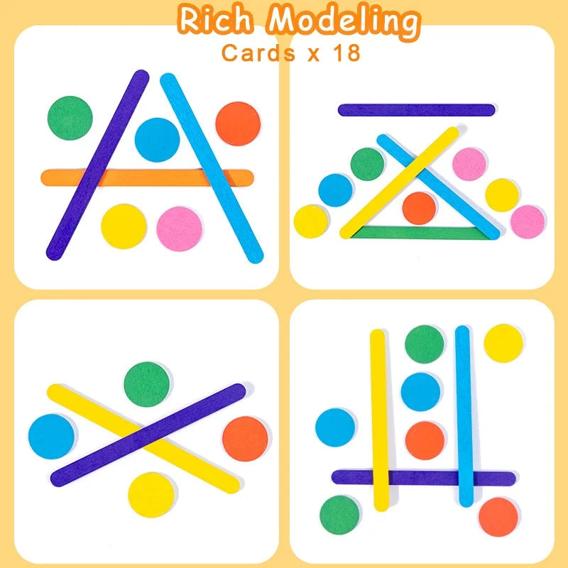 Rainbow Stick Puzzle | Montessori Color Matching Toy