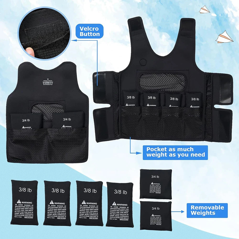 JahBri Kids Adjustable Weighted Compression Vest – Deep Pressure Sensory Tool