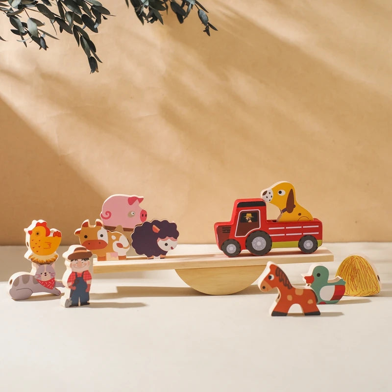 Wooden Forest Stacking Blocks | Montessori Baby Toy