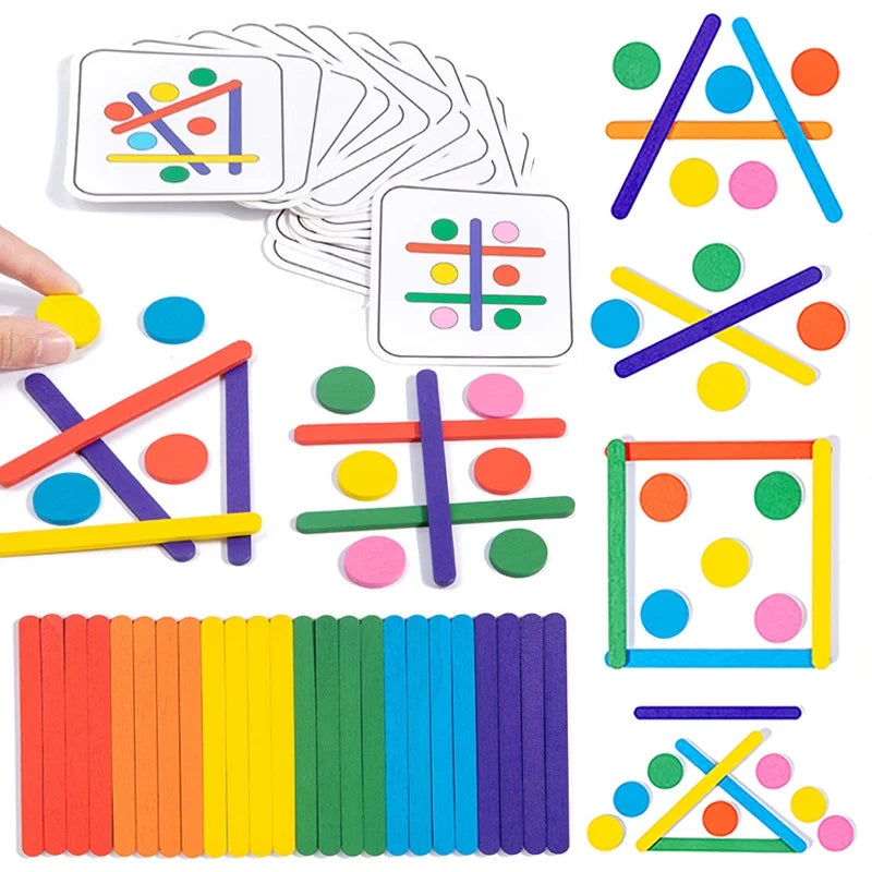 Rainbow Stick Puzzle | Montessori Color Matching Toy