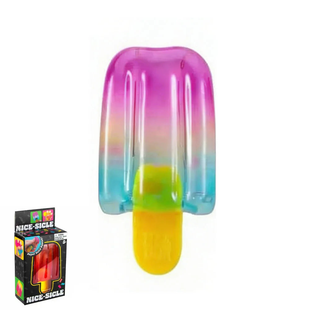 Colorful popsicle-shaped Squishy Cube Sensory Fidget Toy | Soft Slow-Rebound Stress Relief for Ages 14+ designed for calming and fine motor skills development.
