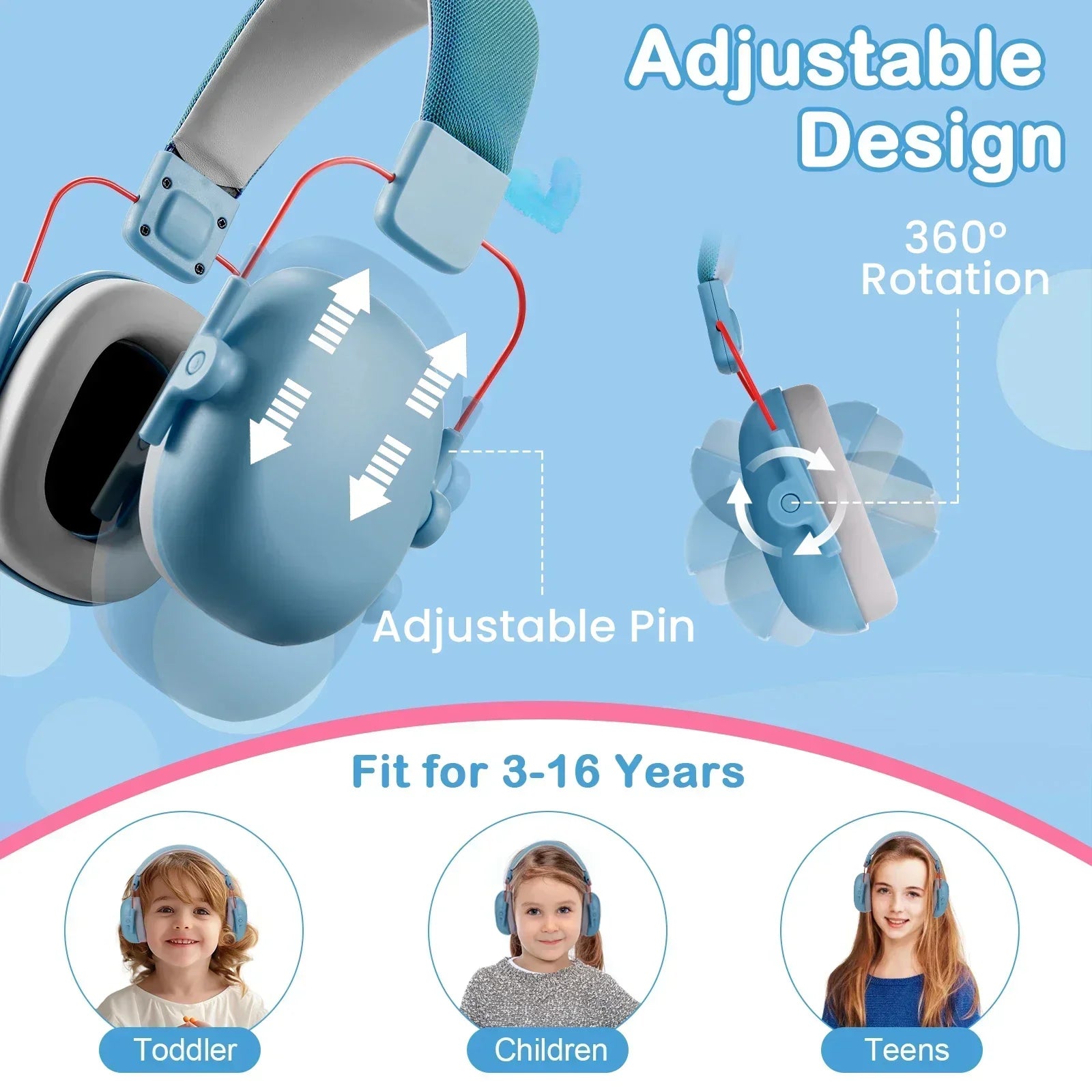 YHKEMA Kids Ear Protection Earmuff | SNR 27dB + Case