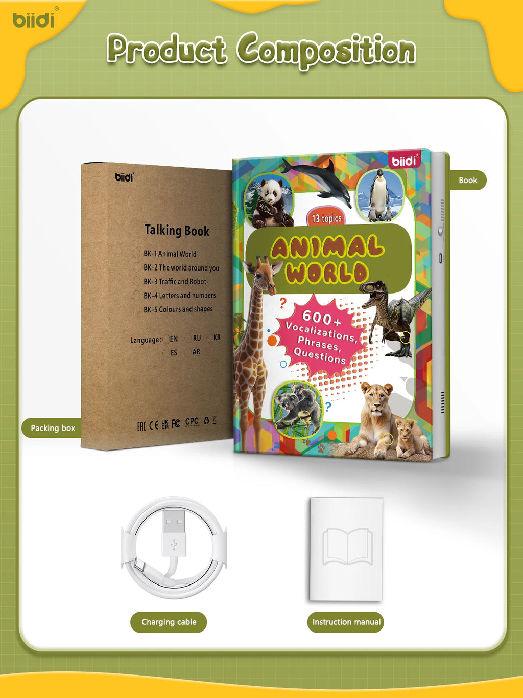 JahBri Animal Sound Talking Book – Interactive Sensory Learning Toy for Kids