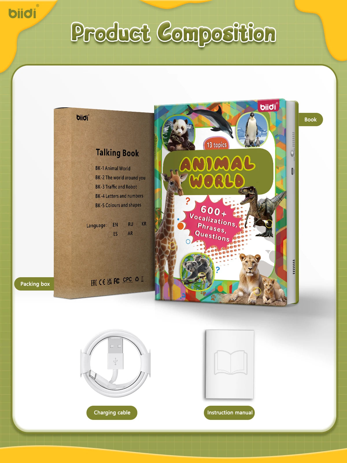 JahBri Animal Sound Talking Book – Interactive Sensory Learning Toy for Kids