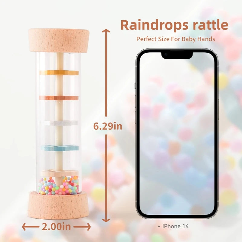 Montessori Rain Stick Rattle | Sensory Baby Toy
