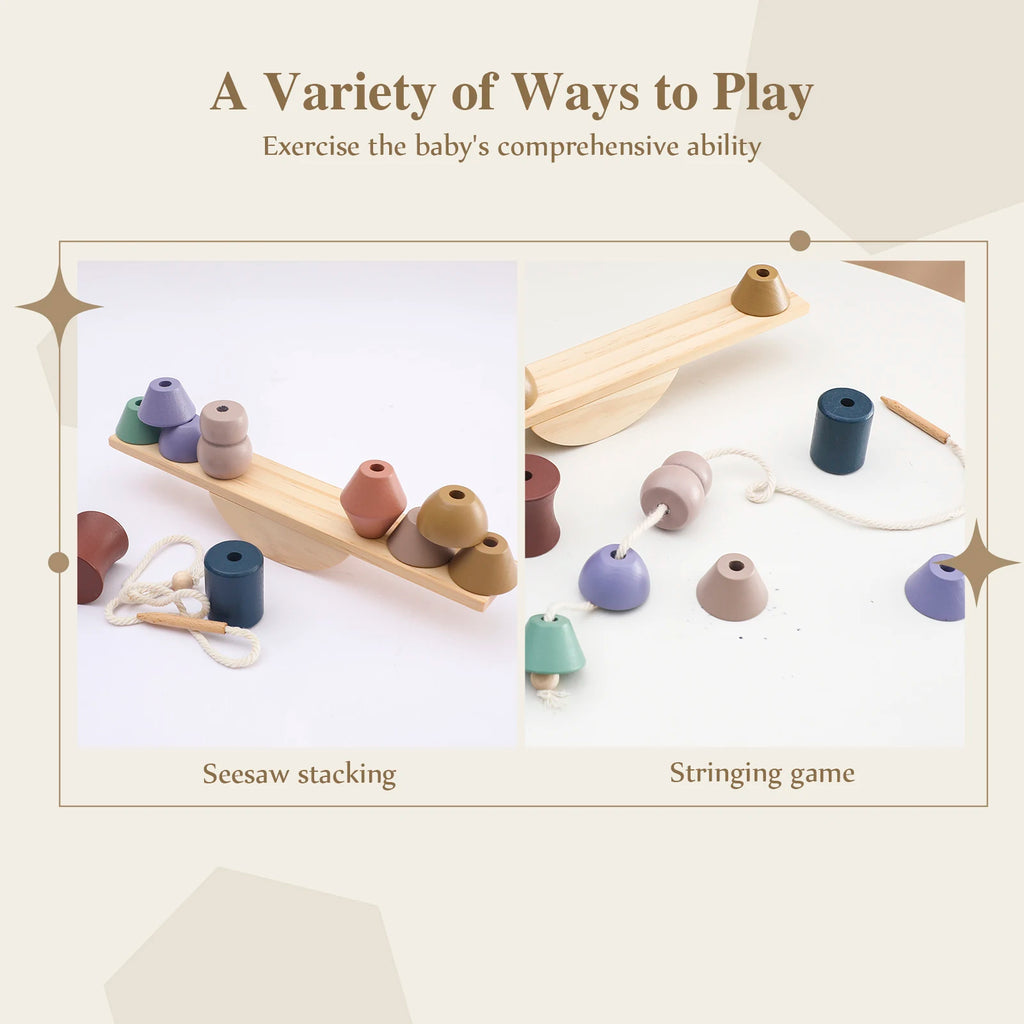 Wooden Forest Stacking Blocks | Montessori Baby Toy