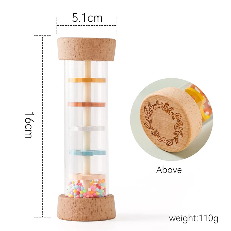Montessori Rain Stick Rattle | Sensory Baby Toy