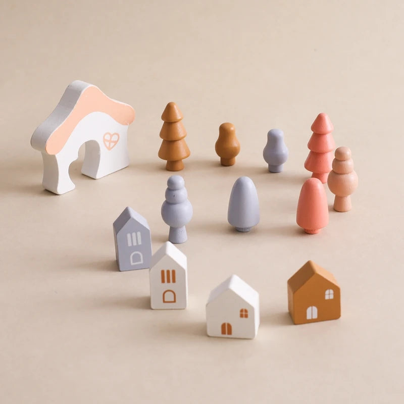 Wooden Forest Stacking Blocks | Montessori Baby Toy