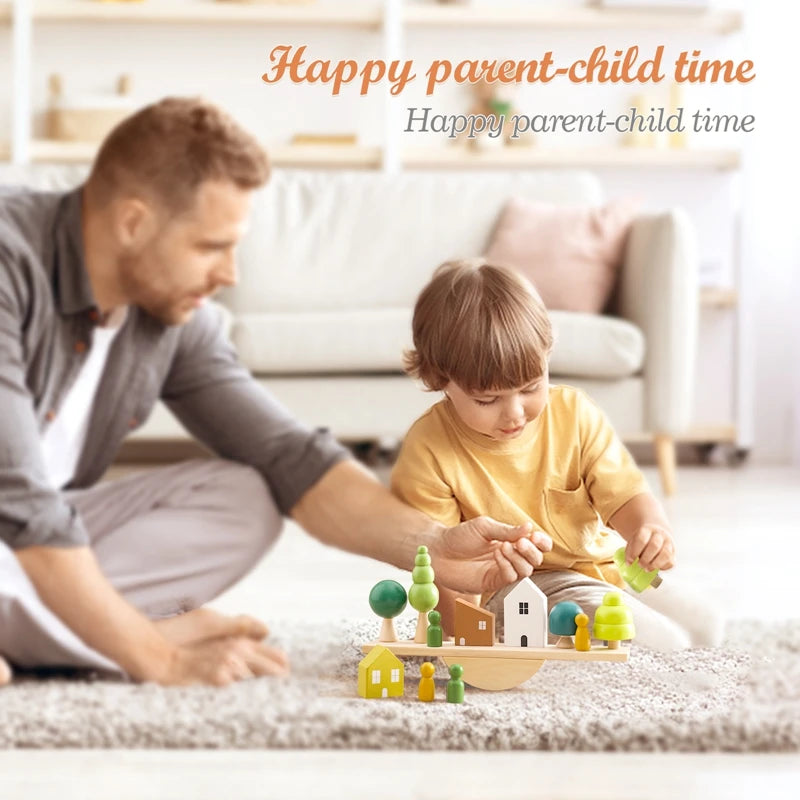 Wooden Forest Stacking Blocks | Montessori Baby Toy