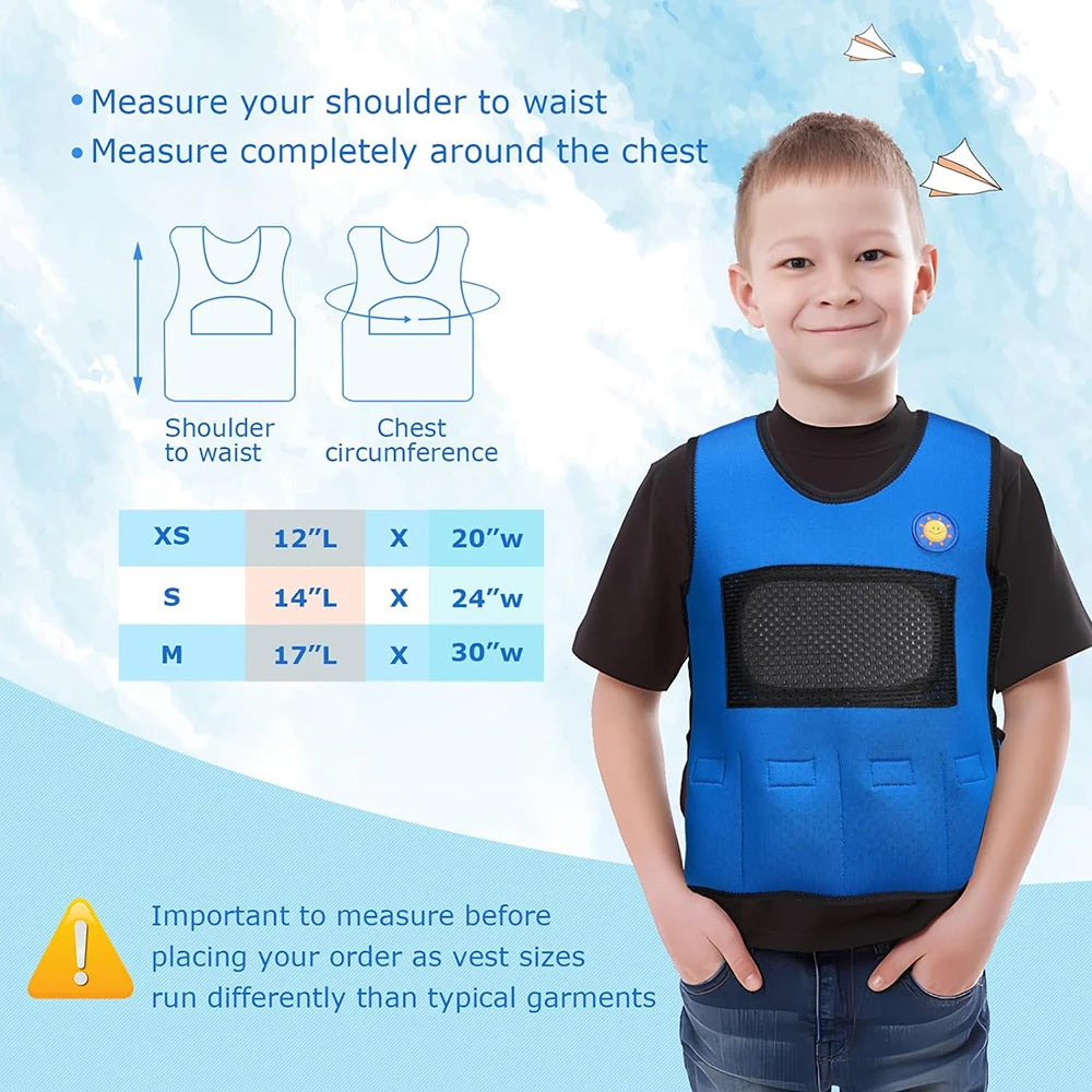 JahBri Kids Adjustable Weighted Compression Vest – Deep Pressure Sensory Tool