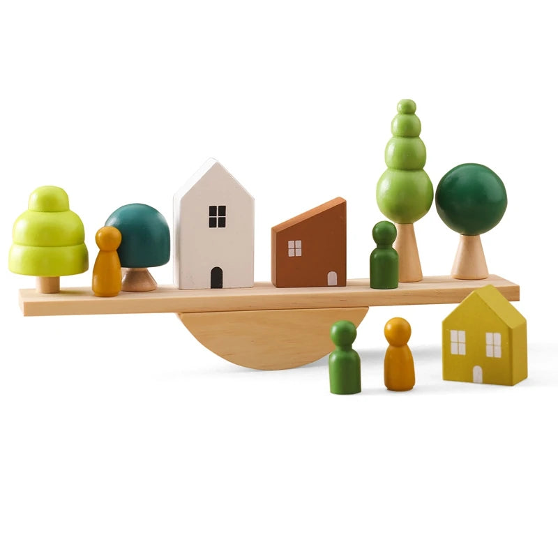 Wooden Forest Stacking Blocks | Montessori Baby Toy