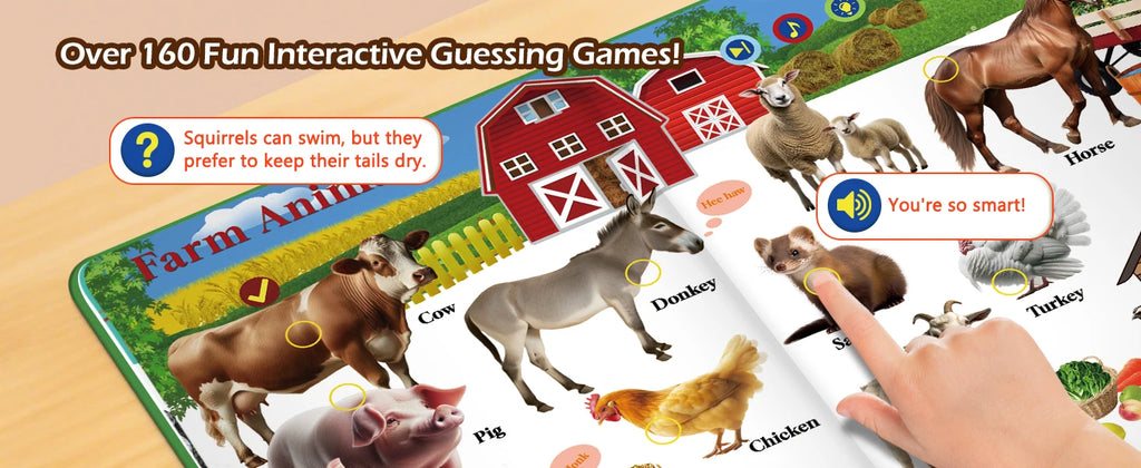 JahBri Animal Sound Talking Book – Interactive Sensory Learning Toy for Kids
