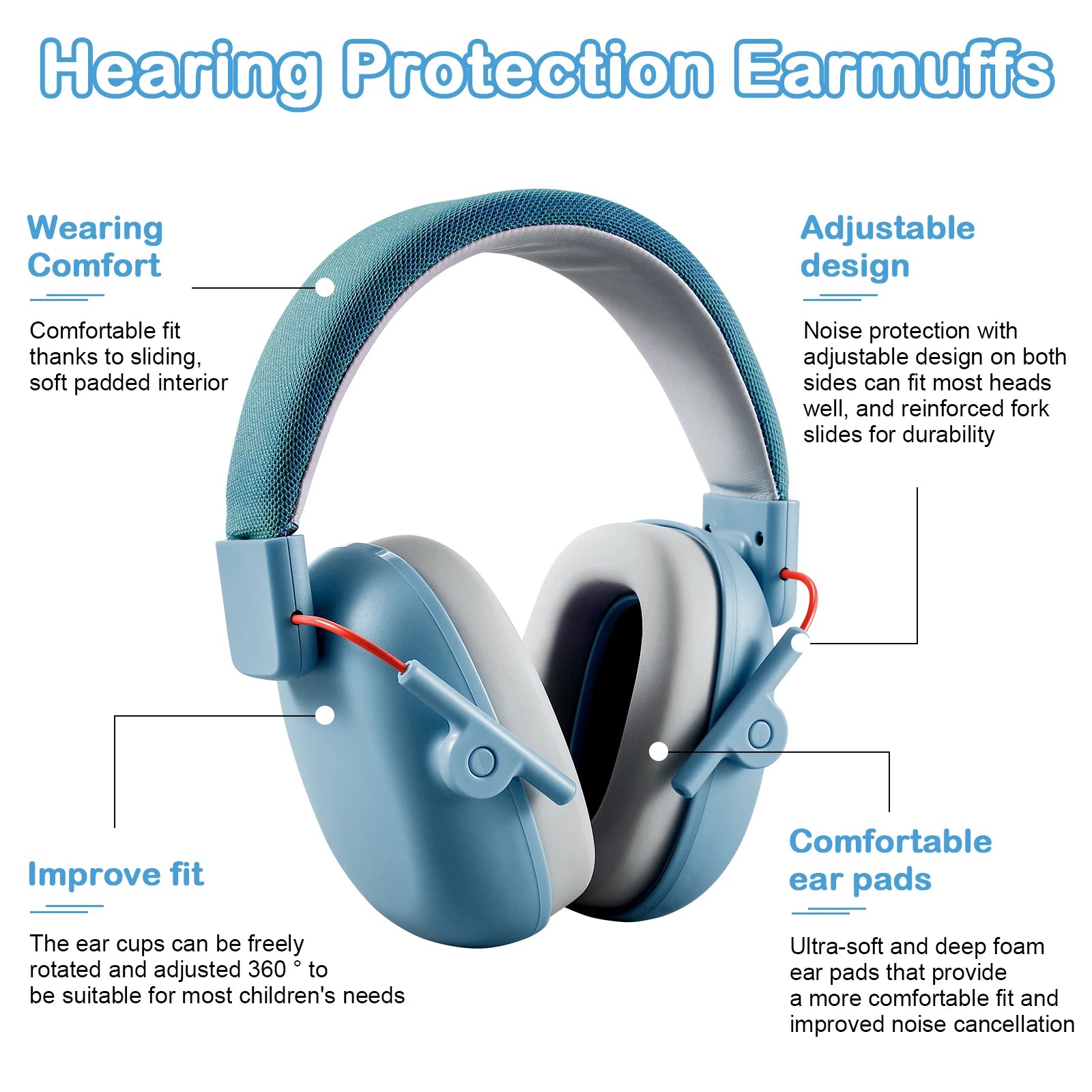 YHKEMA Kids Noise Cancelling Headphones | SNR 27dB