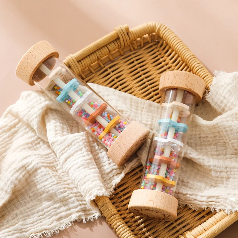Montessori Rain Stick Rattle | Sensory Baby Toy