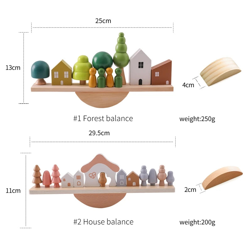 Wooden Forest Stacking Blocks | Montessori Baby Toy