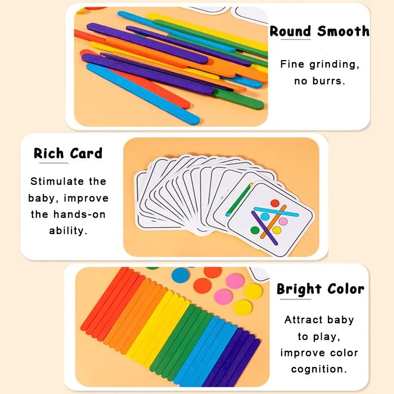 Rainbow Stick Puzzle | Montessori Color Matching Toy