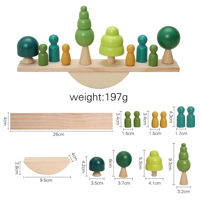 Wooden Forest Stacking Blocks | Montessori Baby Toy
