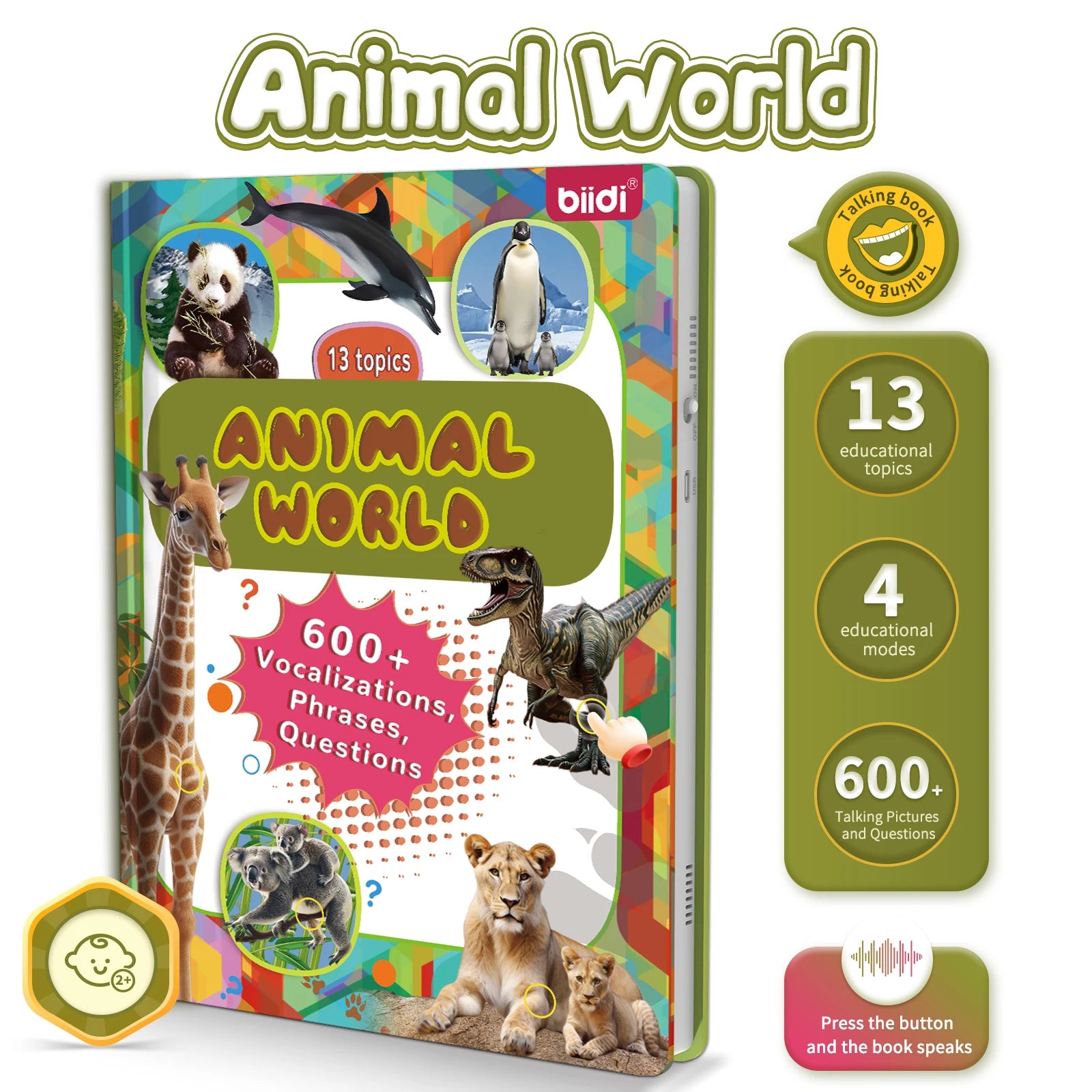 JahBri Animal Sound Talking Book – Interactive Sensory Learning Toy for Kids